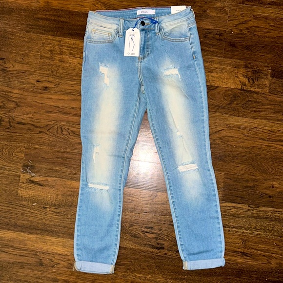 NWT Cello Crop Skinny Size 5 light wash - Picture 1 of 11